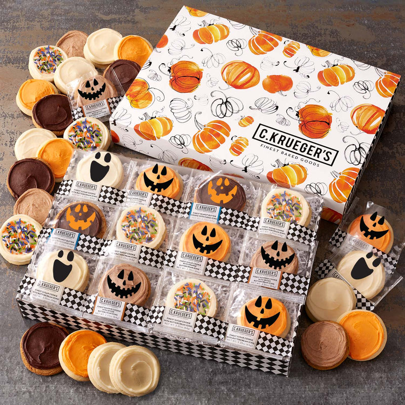 Happy Halloween Cookie Gift Boxes - Iced Cookies with Messages