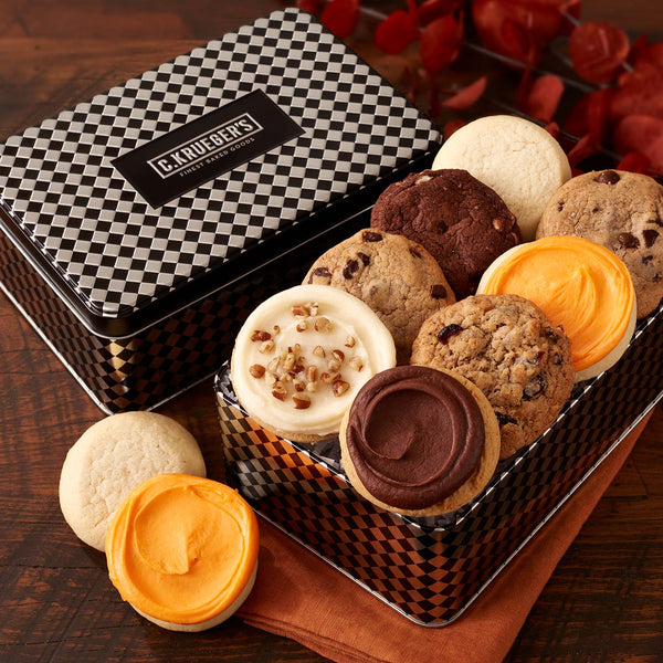 Fall Harlequin Mini Cookies Gift Tin - Assorted Flavors