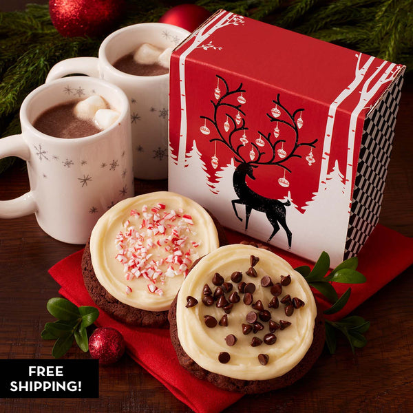 Winter Deer Duo Cookie Gift - Iced
