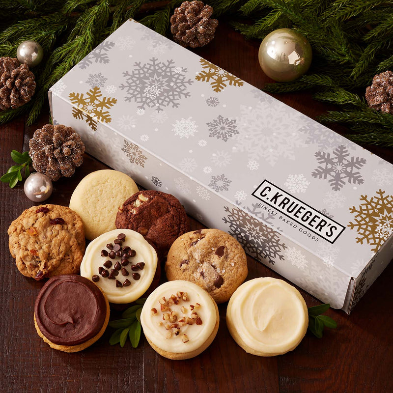 Silver & Gold Snowflake Sampler - Mini Cookies