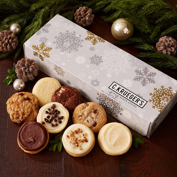 Silver & Gold Snowflake Sampler - Assorted Mini Cookies