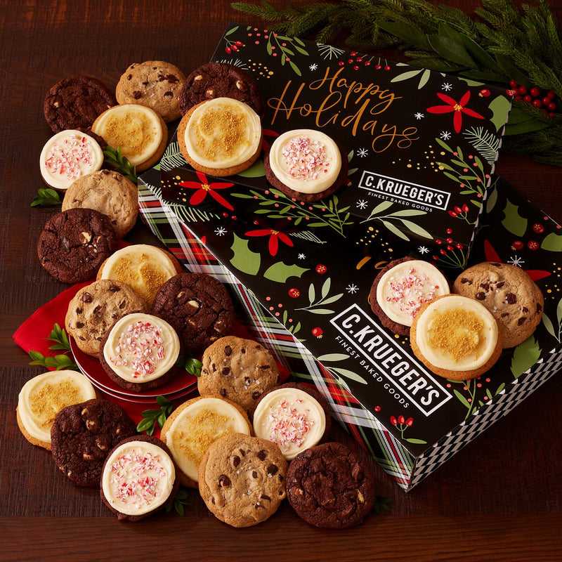 Winterberry "Happy Holidays" Gift Boxes - Select Your Cookies