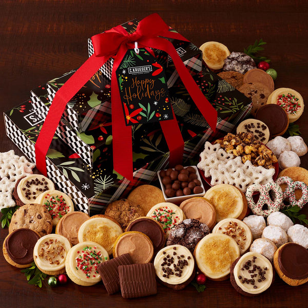 Winterberry "Happy Holidays" VIP Gift Stack - Cookies and Snacks