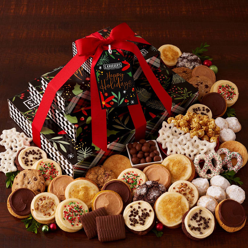 Winterberry "Happy Holidays" VIP Gift Stack - Cookies and Snacks