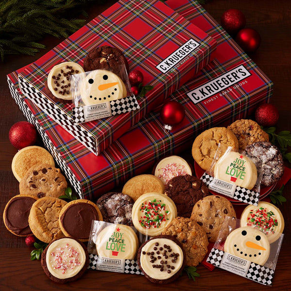Tartan Plaid Cookie Gift Boxes - Assorted Cookies