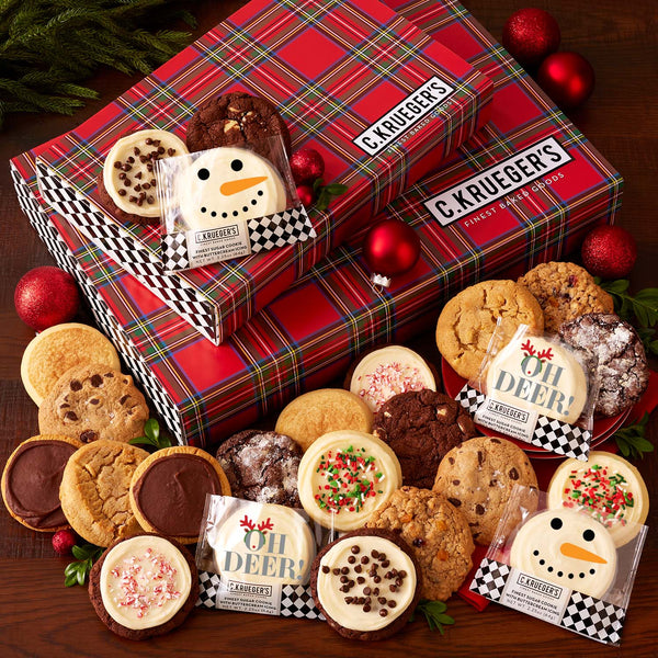 Tartan Plaid Cookie Gift Boxes - Assorted Cookies