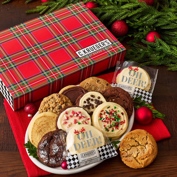 Tartan Plaid Cookie Gift Boxes - Assorted Cookies
