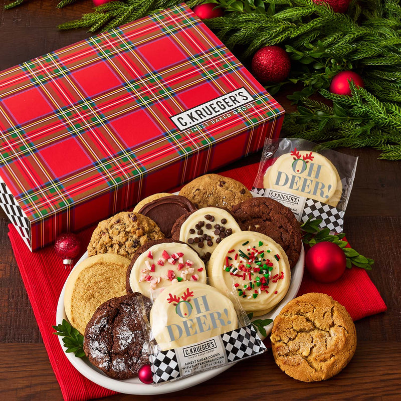 Tartan Plaid Cookie Gift Boxes - Assorted Cookies