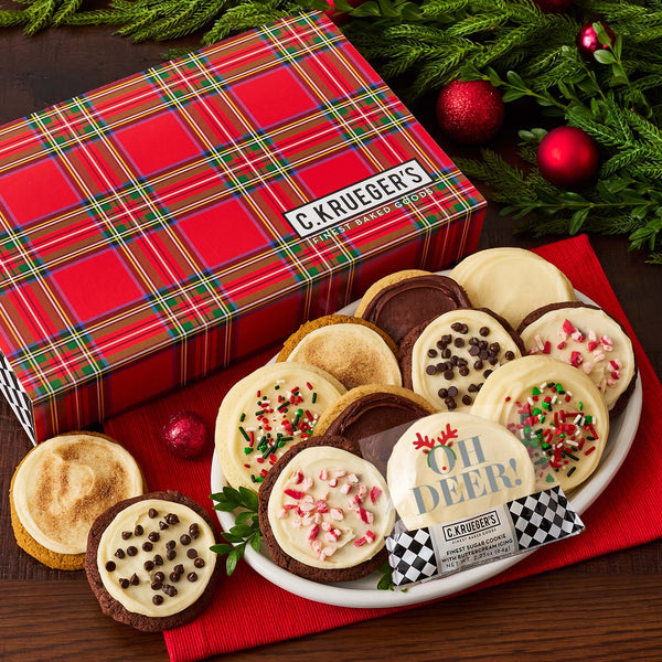 Tartan Plaid Cookie Gift Boxes - Iced Cookies