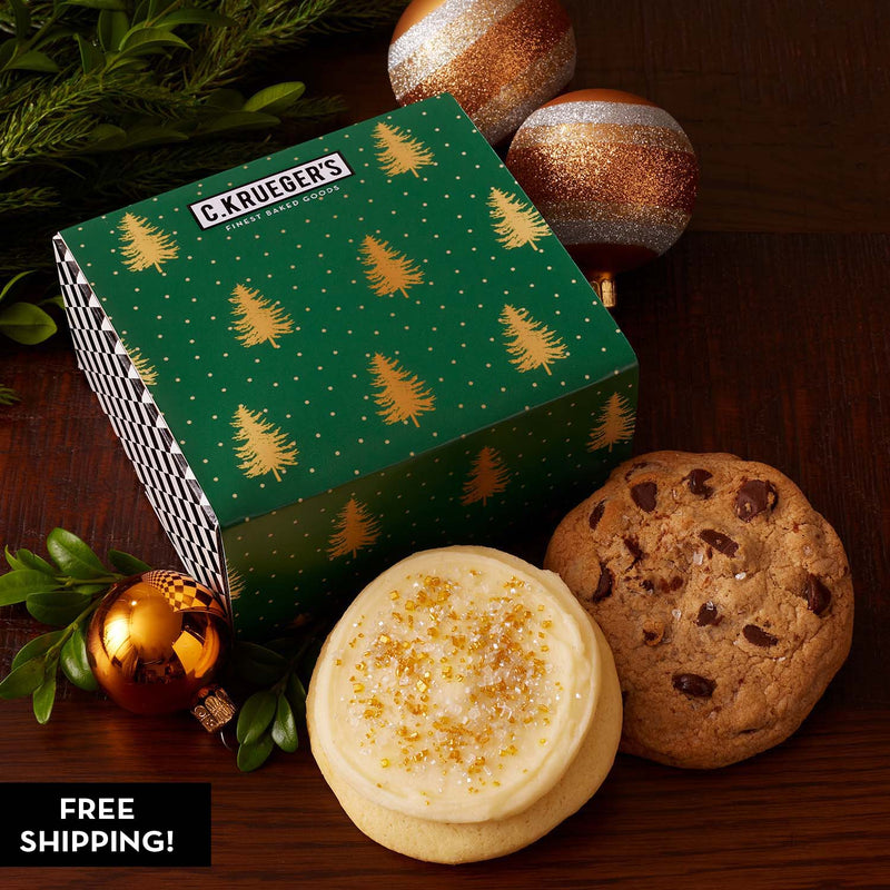 Evergreen Trees Duo Cookie Gift - Assorted Cookies