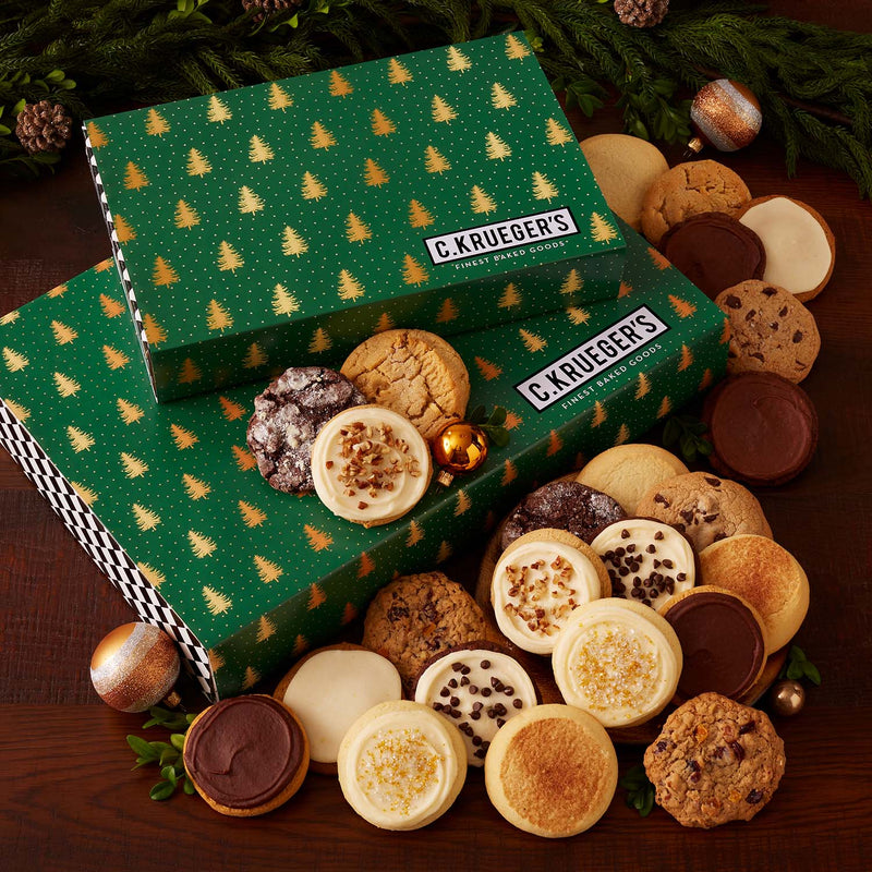 Evergreen Trees Cookie Boxes - Assorted Cookies