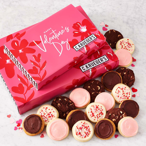 Floral Hearts Cookie Boxes - Select Your Cookies