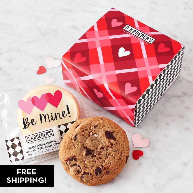 Heartfelt Plaid Duo Cookie Gift - Assorted