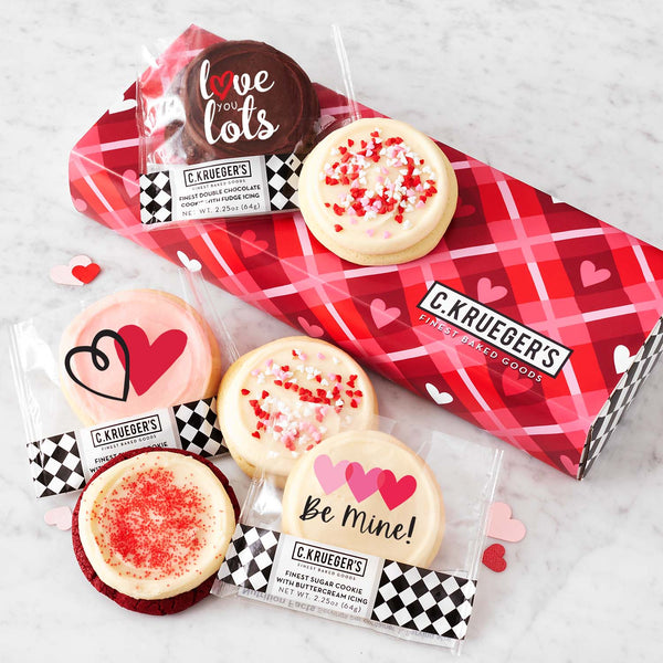 Heartfelt Plaid Half Dozen Cookie Sampler - Iced Cookies