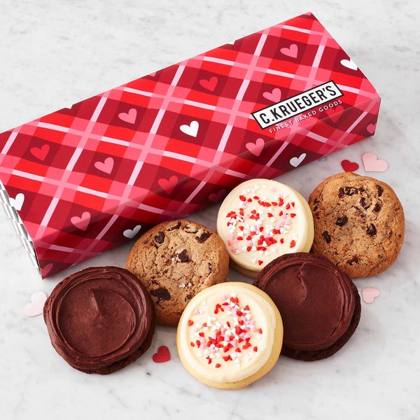 Heartfelt Plaid Half Dozen Cookie Sampler – Select Your Cookies
