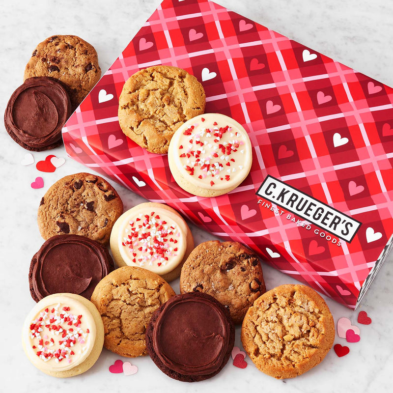 Heartfelt Plaid Cookie Gift Box – Select Your Cookies