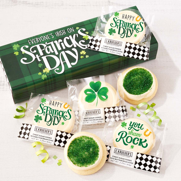 St. Patrick's Day Plaid Half Dozen Cookie Sampler - Iced Cookies