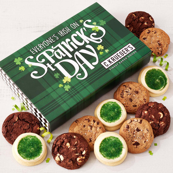 St. Patrick's Day Plaid Cookie Gift Box - Select Your Cookies