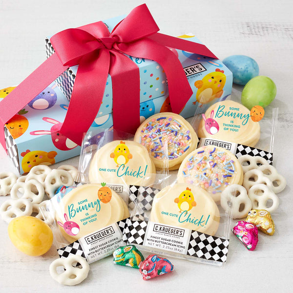 Easter Bunnies & Chicks Sampler Gift Stack - Cookies and Snacks