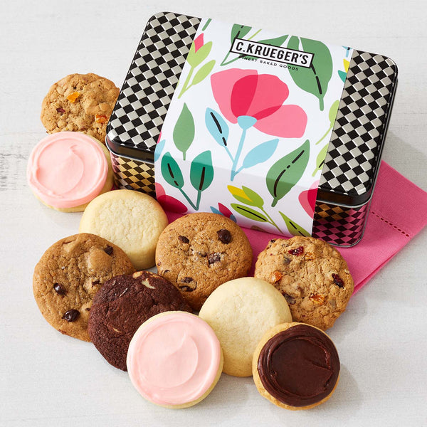 Summer Garden Cookie Gift Tin - Assorted Mini Cookies