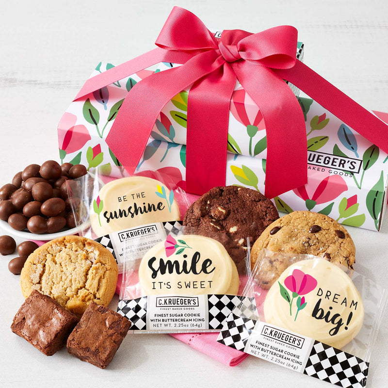 Spring Garden Sampler Gift Stack - Cookies and Snacks