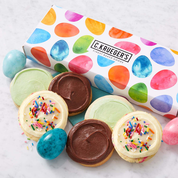 Watercolor Easter Eggs Half Dozen Cookie Sampler – Select Your Cookies