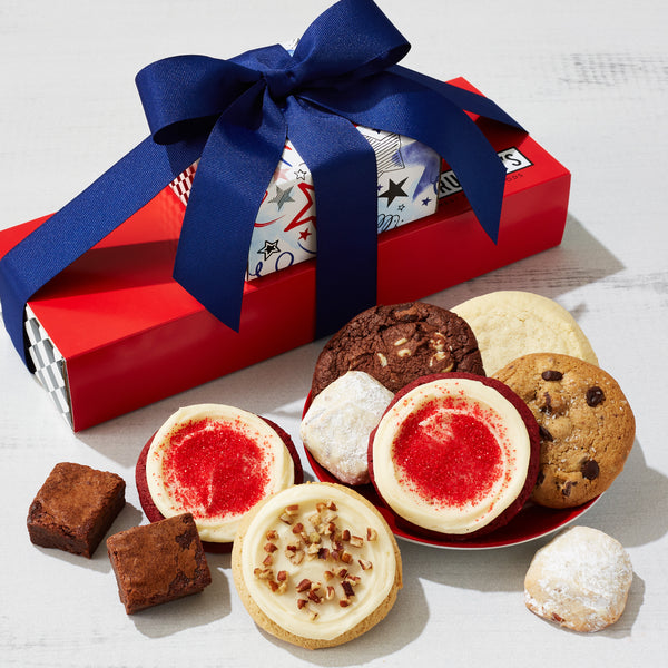 Red, White, & Blue Gift Stack - Cookies and Snacks