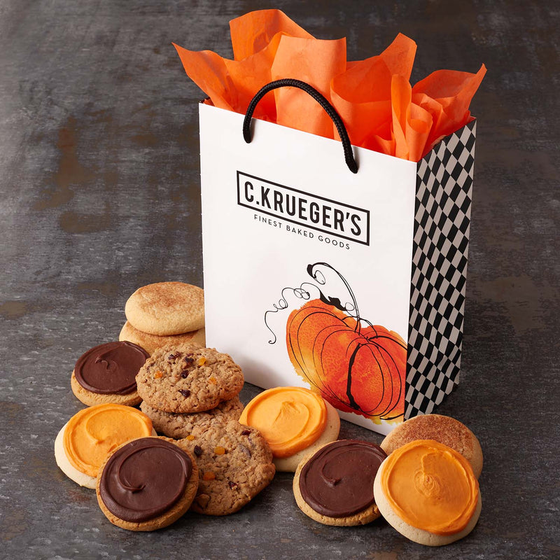 Watercolor Pumpkin Gift Bag - Assorted Cookies