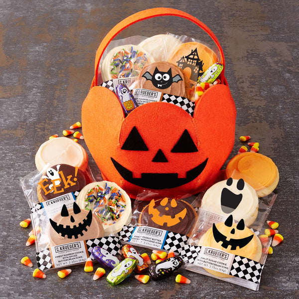 Trick or Treat Jack-O'-Lantern Felt Tote - Cookies and Snacks