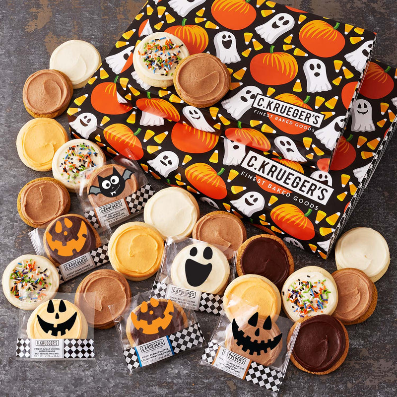 Pumpkins & Ghosts Cookie Boxes - Iced Cookies