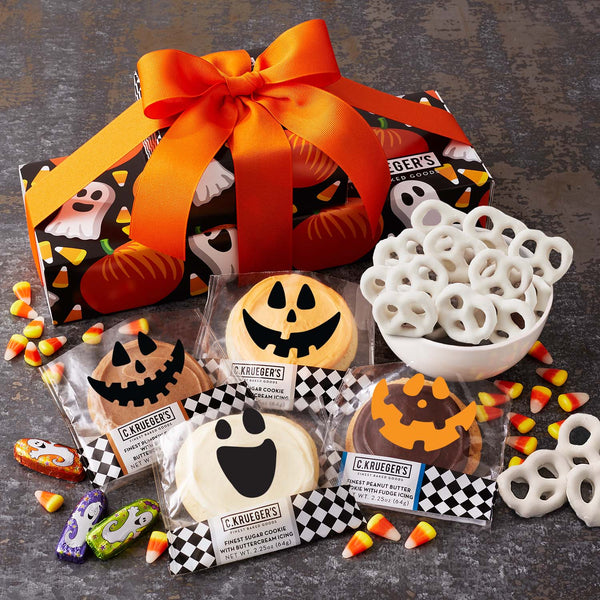 Pumpkin & Ghosts Sampler Gift Stack - Cookies and Snacks