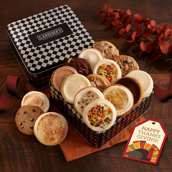 Thanksgiving Cookie Gift Tin - Assorted Cookies