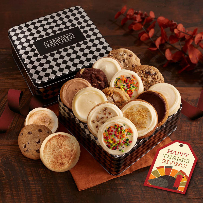 Thanksgiving Cookie Gift Tin - Assorted Cookies