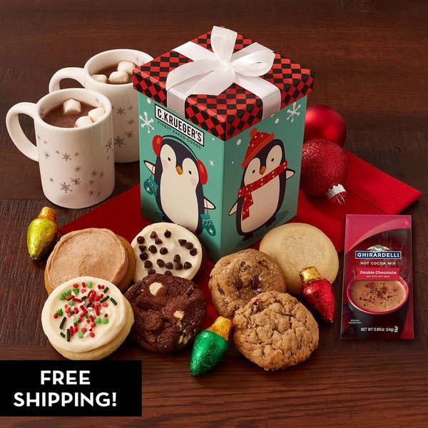 Winter Penguins Gift Box - Assorted Mini Cookies