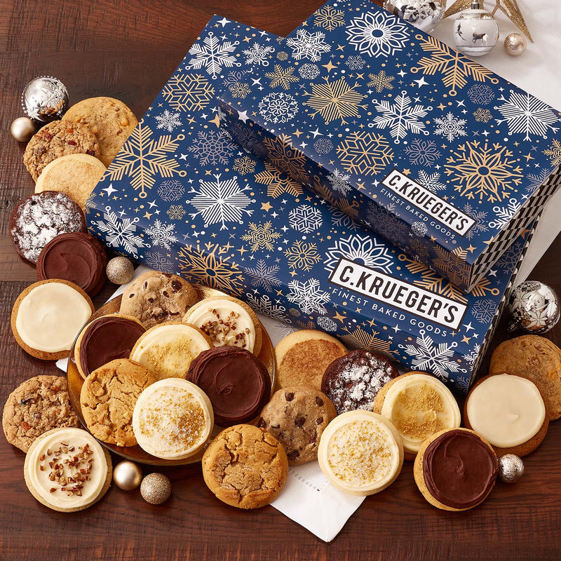 Winter Snowflake Cookie Gift Boxes - Assorted Cookies