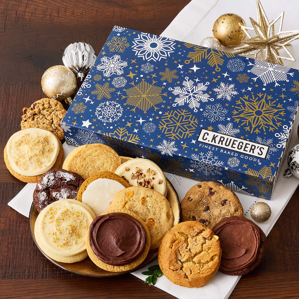 Winter Snowflake Cookie Gift Box - Assorted Cookies