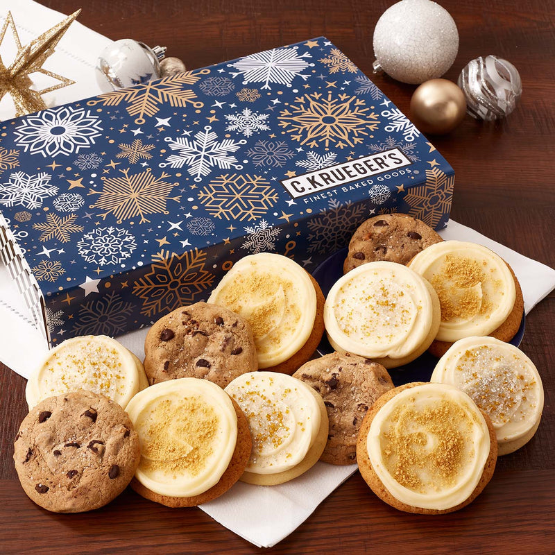 Winter Snowflake Cookie Gift Boxes - Assorted Cookies