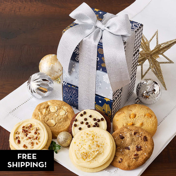 Winter Snowflake Triple Temptation Gift Stack - Assorted Cookies