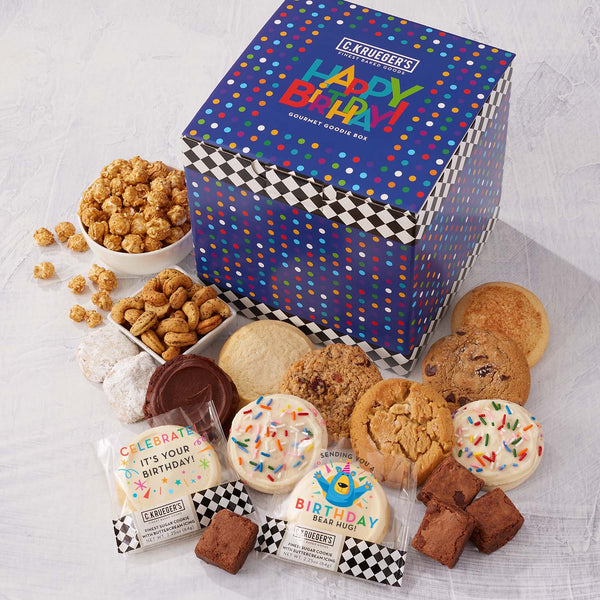 Birthday Celebration Gourmet Goodie Gift Box - Cookies and Snacks