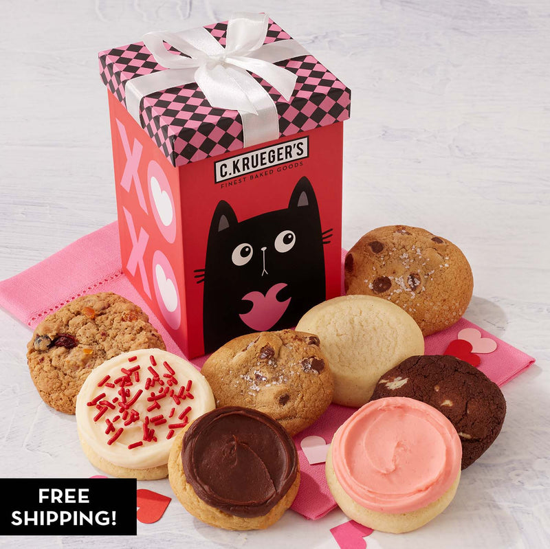 Purr-fect Valentine Mini Gift Box  Assorted Mini Cookies