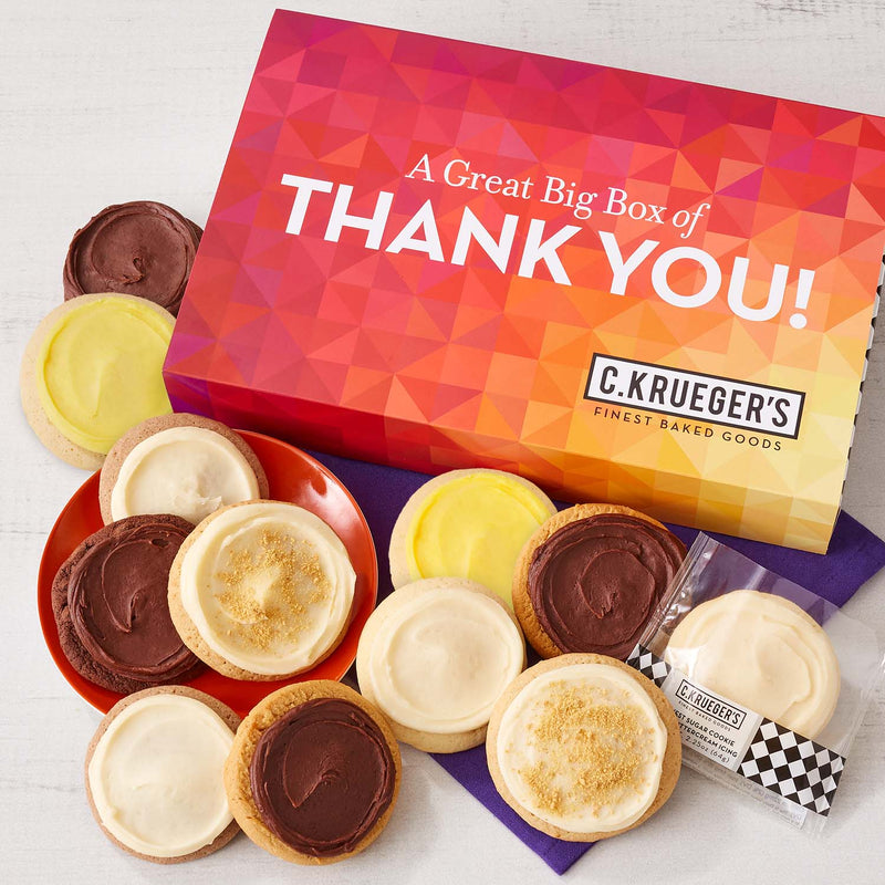 Box of Thanks Cookie Gift Boxes - Iced Cookies