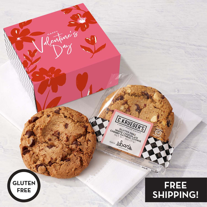 Gluten Free Cookies - Valentine Floral Hearts Duo Cookie Sampler