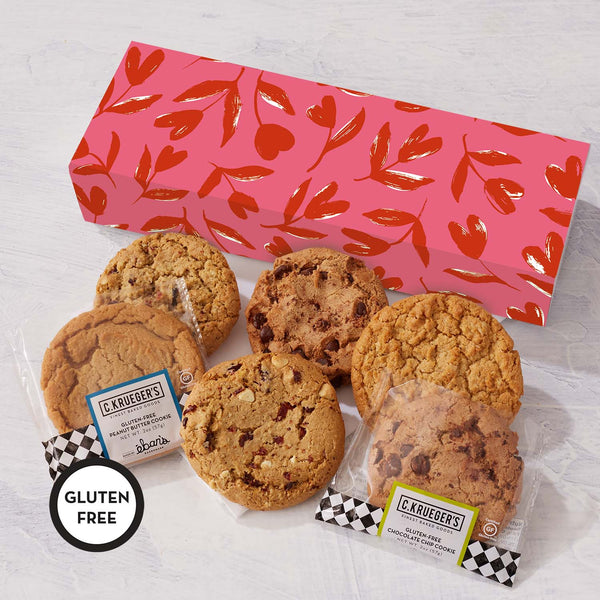 Gluten Free Cookies - Valentine Floral Hearts Half Dozen Sampler