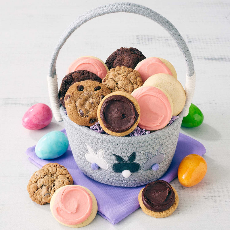 Easter Bunny Cottontail Basket - Assorted Mini Cookies