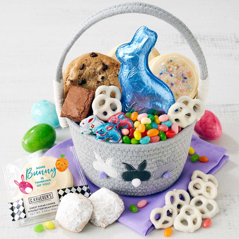 Easter Bunny Cottontail Basket - Cookies and Snacks