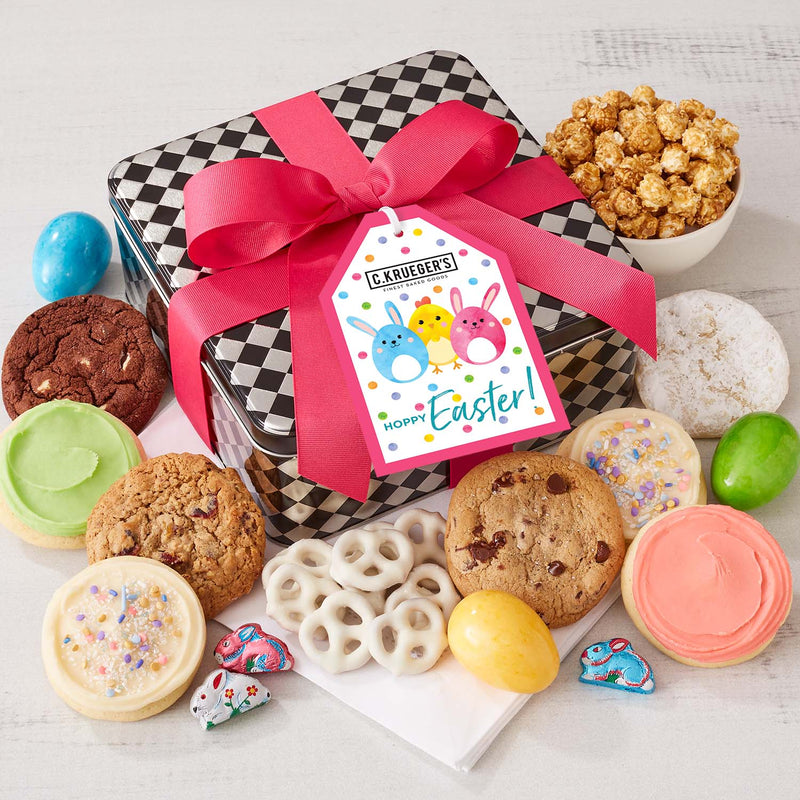 Harlequin Easter Cookie Gift Tin – Cookies and Snacks