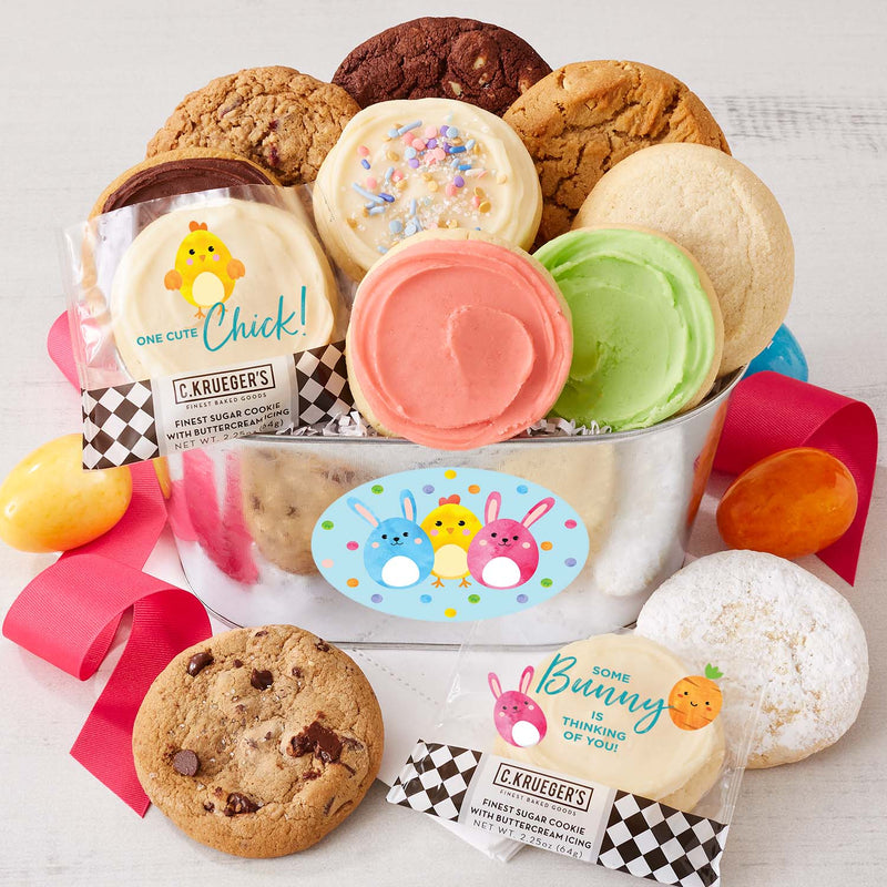 Easter Bunnies & Chicks Gift Pail – Assorted Gourmet Cookies