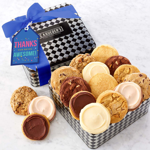 Thanks For Being Awesome Cookie Gift Tin - Assorted Cookies