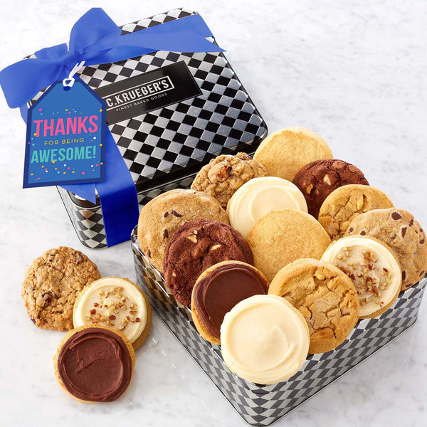 Thanks For Being Awesome Cookie Gift Tin - Assorted Cookies