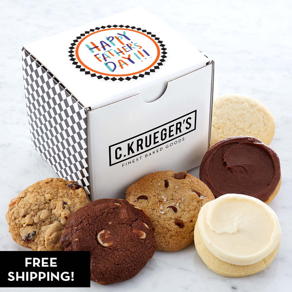 Father's Day Wavy Plaid Mini Cube Sampler - Assorted Mini Cookies